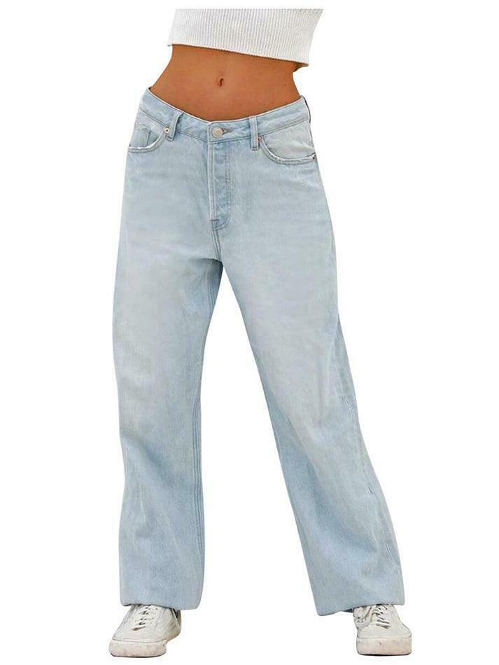 Washed Vintage Blue Boyfriend Jeans: Y2K Fashion Staple for Coquette Aesthetic & Grunge Style
