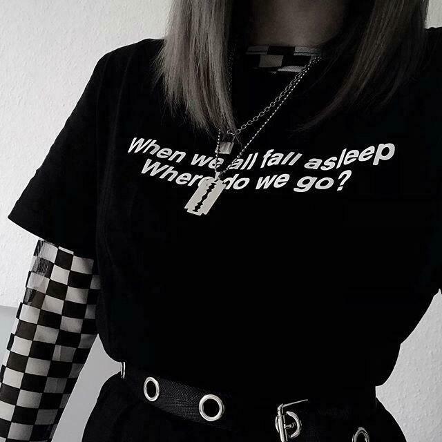 When We All Fall Asleep Where Do We Go? Y2K Aesthetic T-Shirt