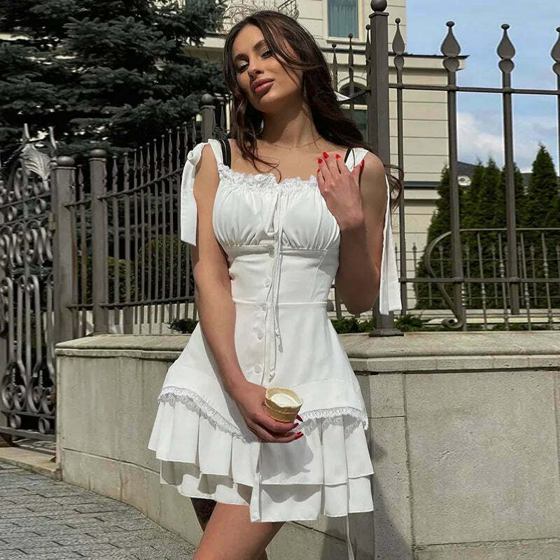 Whispering Winds Mini Wrap Charm Dress - Y2K Fashion with Coquette Aesthetic