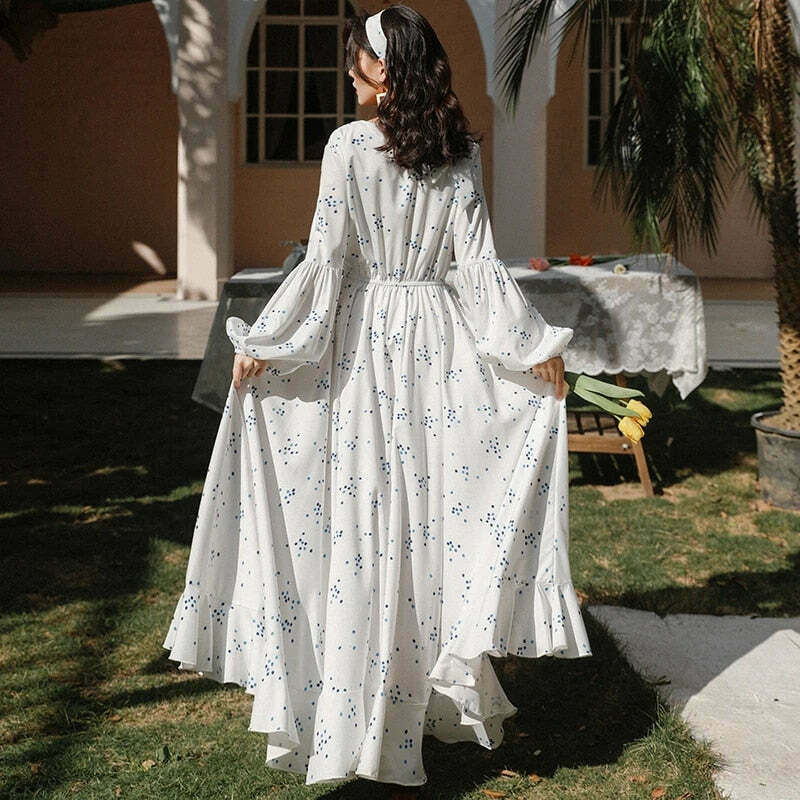 Whitney Boho Beach Maxi Dress - Y2K Fashion - Coquette Aesthetic with Grunge & Pastel Goth Vibes
