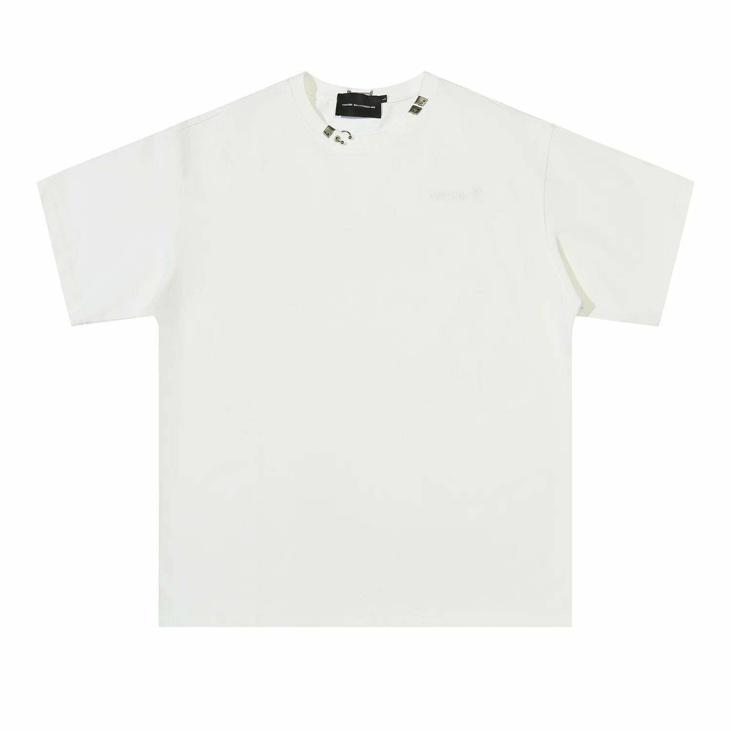 Y2K Acid Wash Collar T-Shirt - Coquette Aesthetic Grunge Style