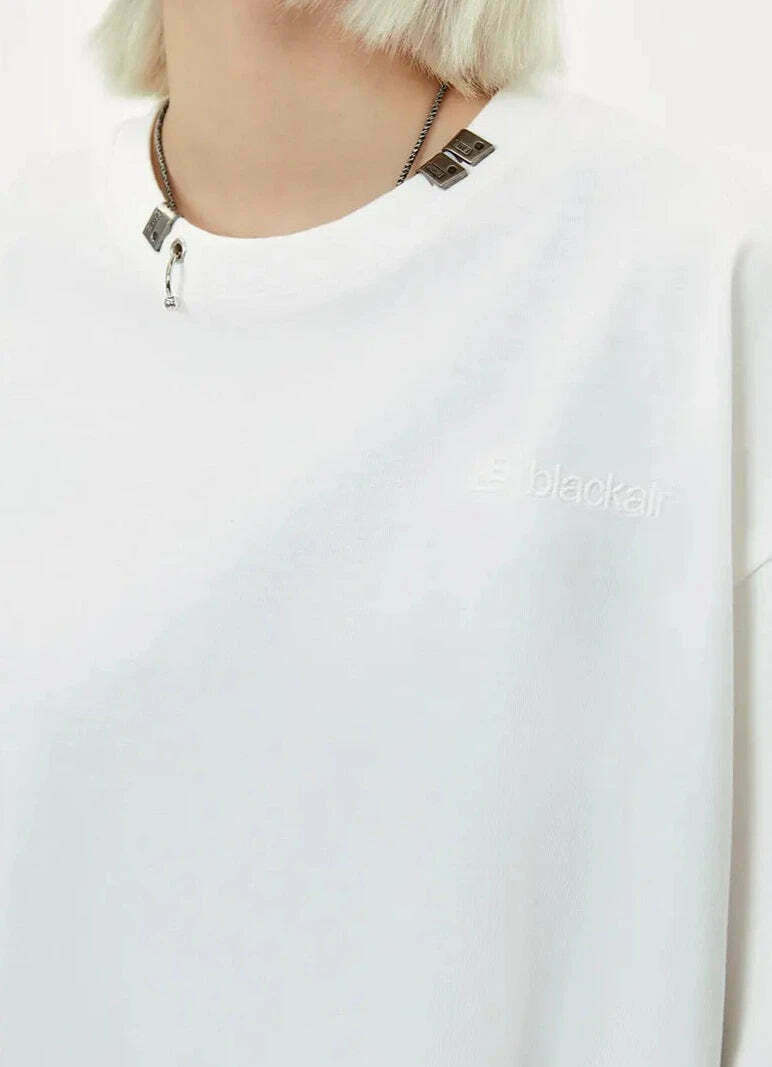 Y2K Acid Wash Collar T-Shirt - Coquette Aesthetic Grunge Style