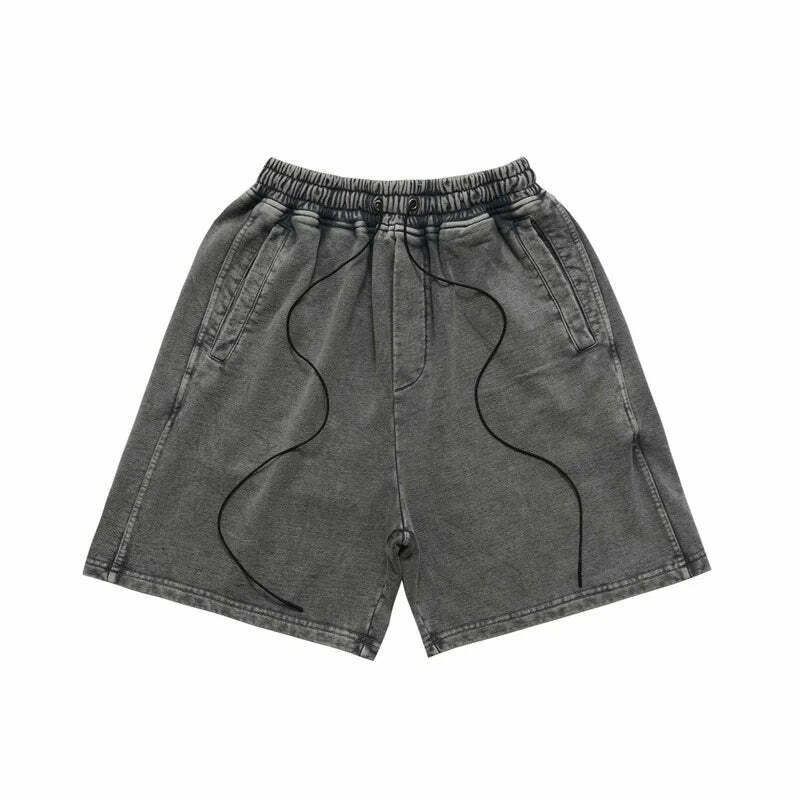 Y2K Acid Wash Jogger Shorts: Coquette Aesthetic Grunge Style Cargo Skirt Fashion