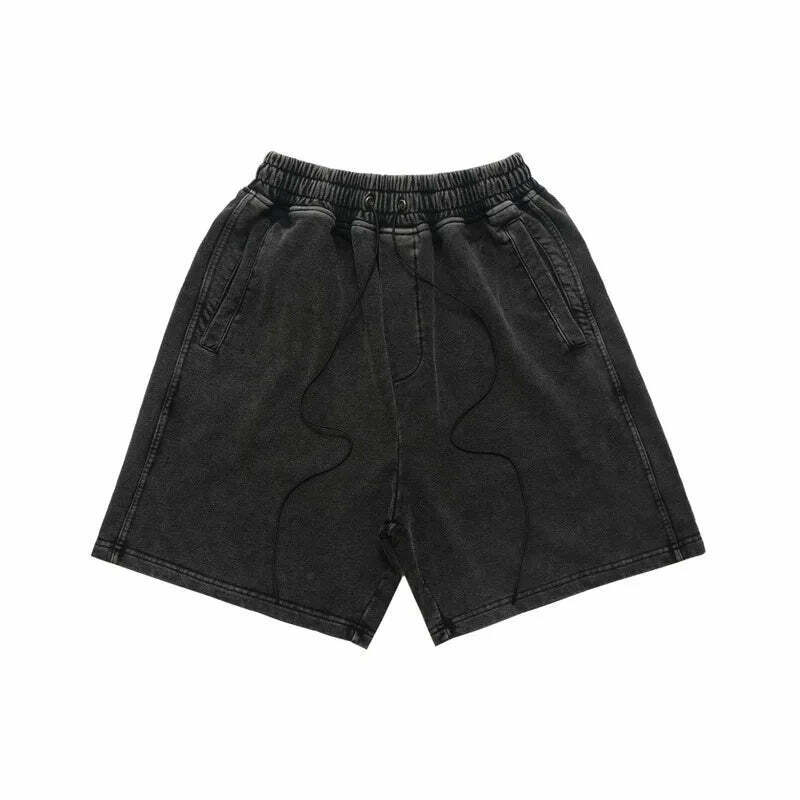 Y2K Acid Wash Jogger Shorts: Coquette Aesthetic Grunge Style Cargo Skirt Fashion