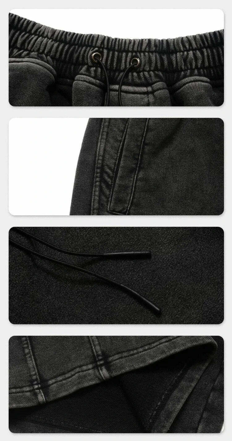Y2K Acid Wash Jogger Shorts: Coquette Aesthetic Grunge Style Cargo Skirt Fashion