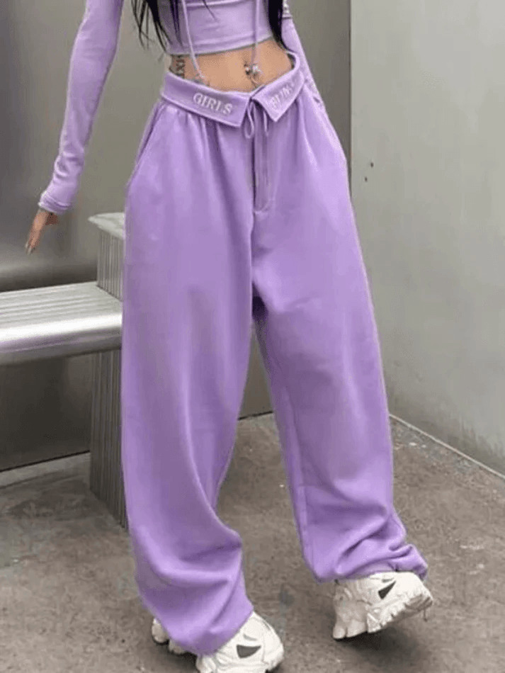 Y2K Aesthetic Alphabet Waist Sweatpants - Coquette & Grunge Style Cargo Skirt