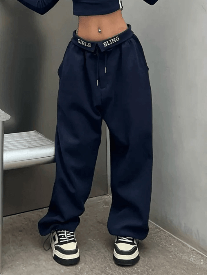 Y2K Aesthetic Alphabet Waist Sweatpants - Coquette & Grunge Style Cargo Skirt