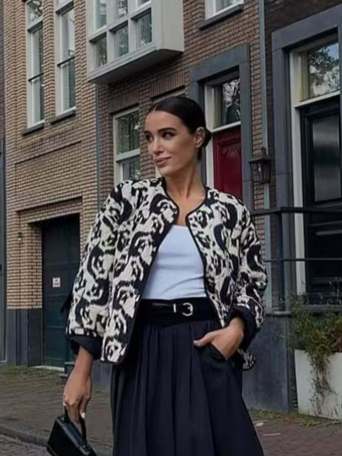Y2K Aesthetic Animal Print Cotton Jacket for Women - Coquette & Grunge Style Fashion Statement