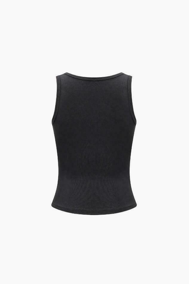Y2K Aesthetic Asymmetric Ruched Tank Top - Coquette Grunge Fashion & Pastel Goth Vibes