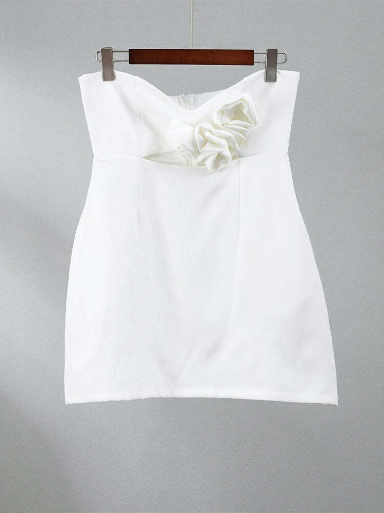 Y2K Aesthetic Back Again Strapless Mini Dress for Niche Women Fashion