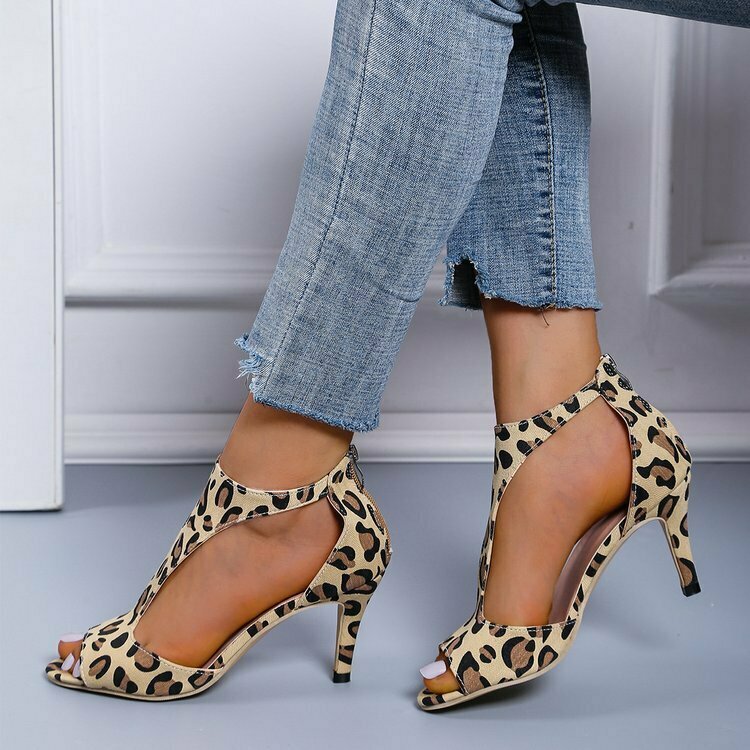 Y2K Aesthetic Back Zipper Heel Fish Mouth Shoes - Retro-cool Footwear for Your Unique Style