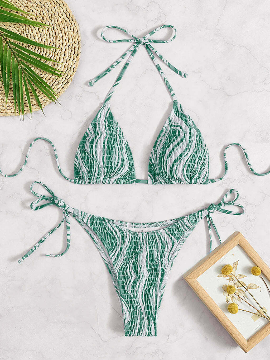 Y2K Aesthetic Backless Beach Bikini - Coquette Style - Grunge Fashion - Cute Tops & Cargo Skirt