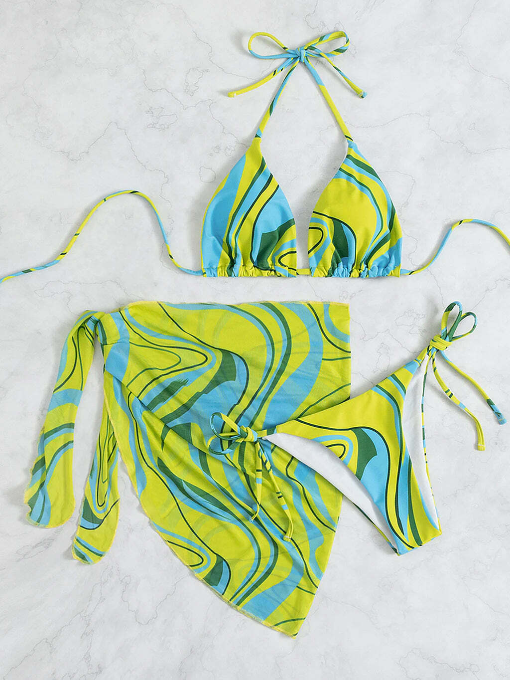 Y2K Aesthetic Backless Beach Bikini Set - Coquette Style for Women