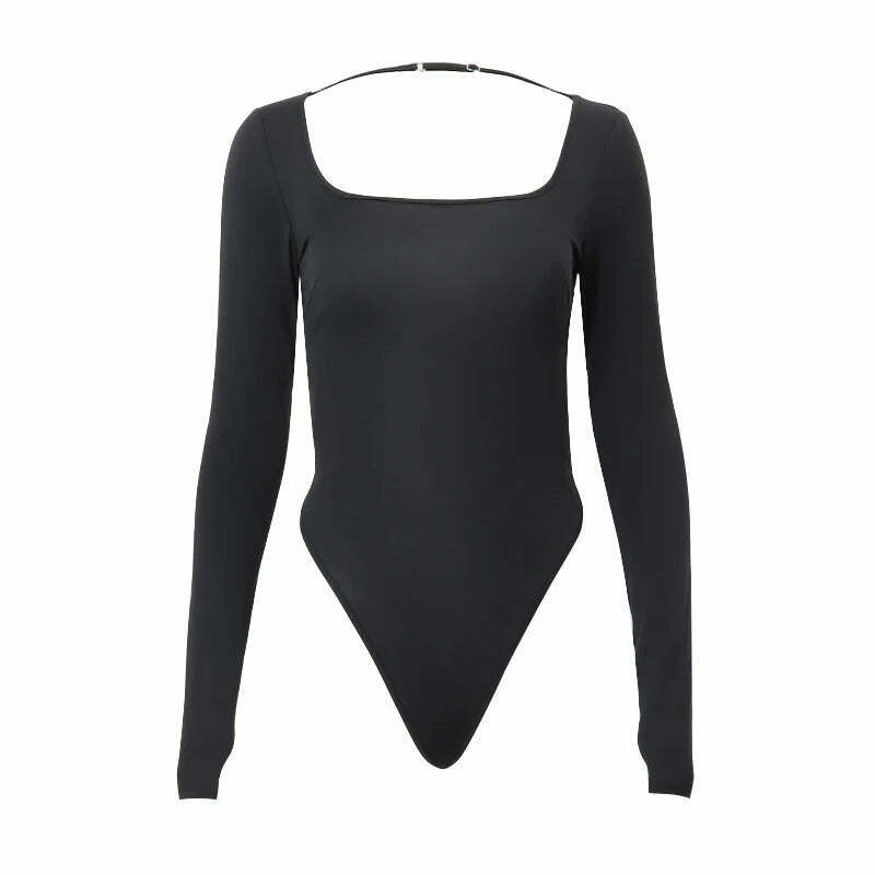 Y2K Aesthetic Backless Bodysuit: Coquette Style for Women - Grunge, Pastel Goth, and Cute Tops
