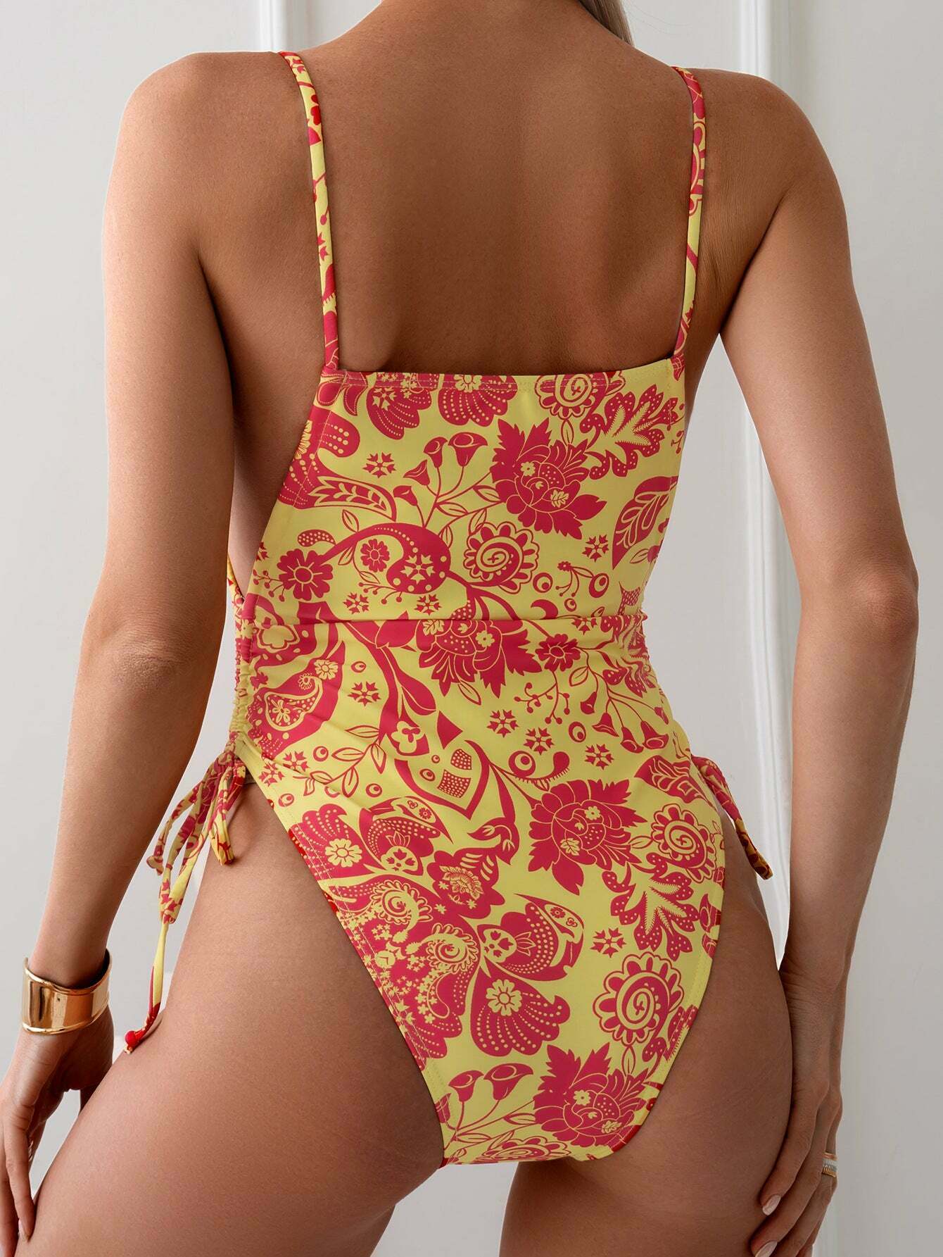Y2K Aesthetic Backless Drawstring One-Piece Swimsuit for Women - Coquette Style Grunge Fashion