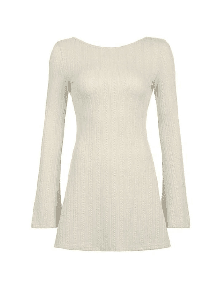 Y2K Aesthetic Backless Knitted Mini Dress for Women - Coquette & Grunge Style Fashion