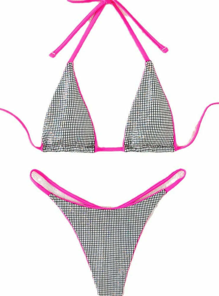 Y2K Aesthetic Backless Lace-Up Swimsuit - Coquette Style for Women