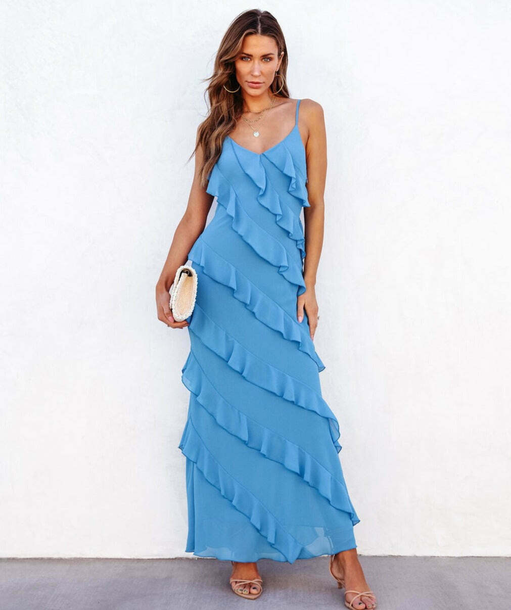 Y2K Aesthetic Backless Sling Off-Shoulder Maxi Dress for Women - Coquette & Grunge Style Fashion