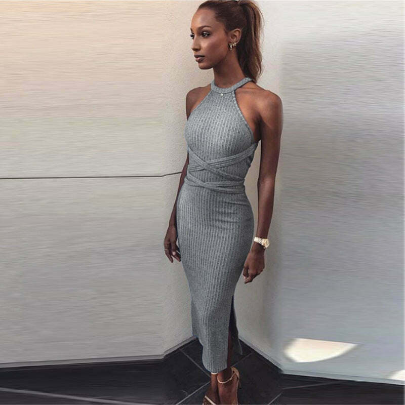 Y2K Aesthetic Backless Strapless Maxi Dress for Women - Coquette Style Grunge Fashion