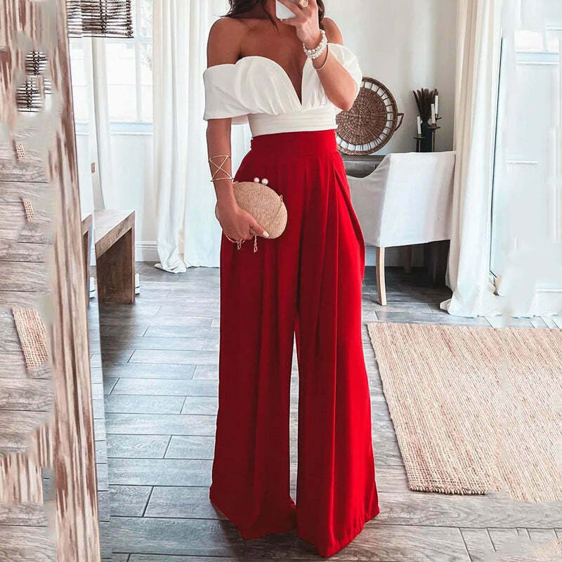 Y2K Aesthetic Backless Top & Wide-Leg Pants Suit for Niche Women Fashion