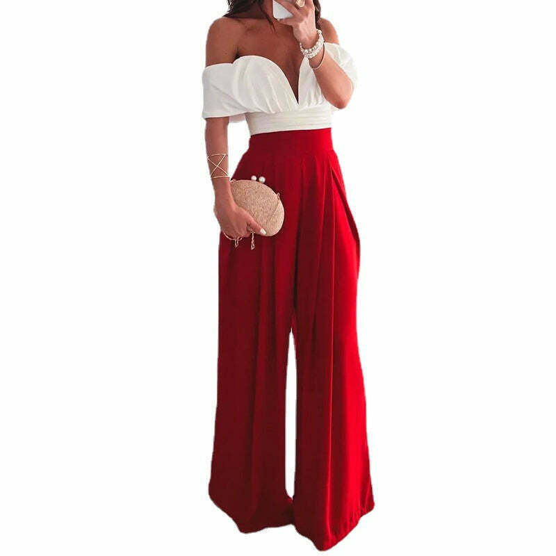 Y2K Aesthetic Backless Top & Wide-Leg Pants Suit for Niche Women Fashion