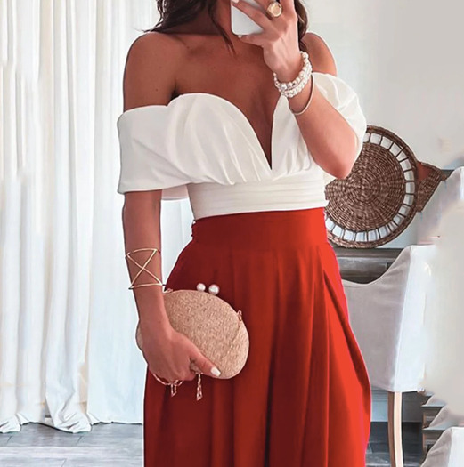 Y2K Aesthetic Backless Top & Wide-Leg Pants Suit for Niche Women Fashion