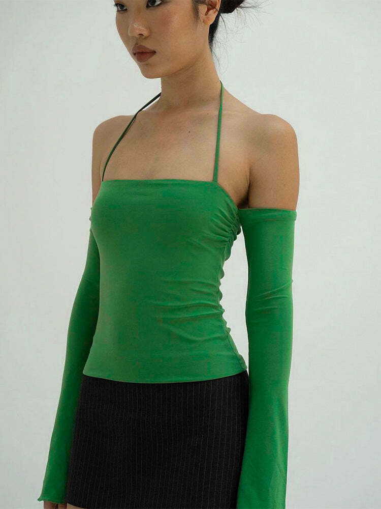 Y2K Aesthetic Backless Top: Coquette Style Collar with Grunge and Pastel Goth Vibes