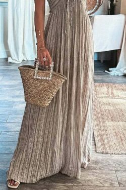Y2K Aesthetic Backless U Neck Strap Long Dress for Women - Coquette & Grunge Style Fashion