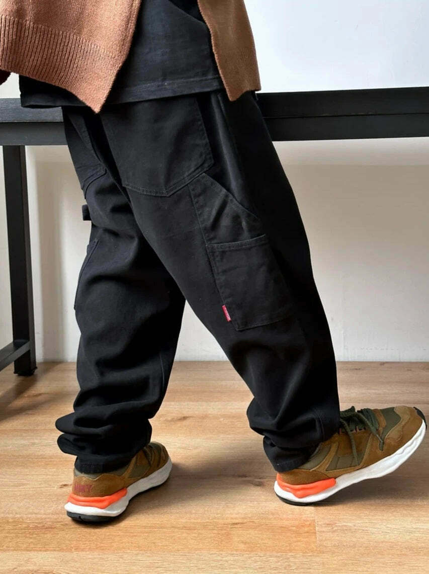 Y2K Aesthetic Balloon Fit Carpenter Jeans - Coquette Grunge Fashion with Old Money Vibes