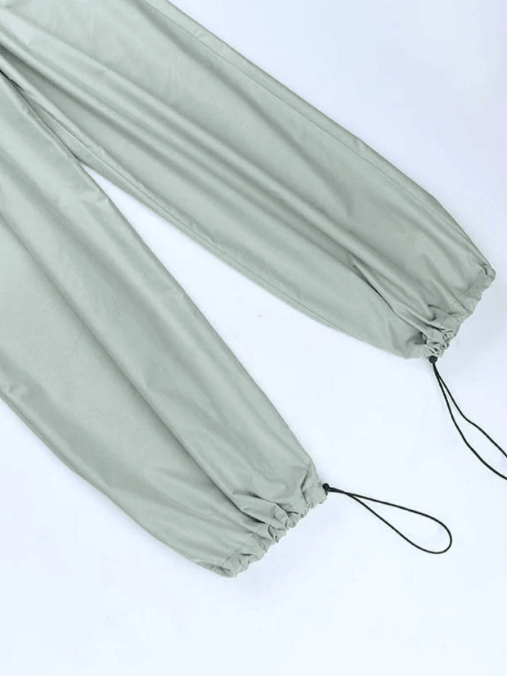 Y2K Aesthetic Belted Parachute Cargo Pants for Women - Coquette Style with Grunge Influence