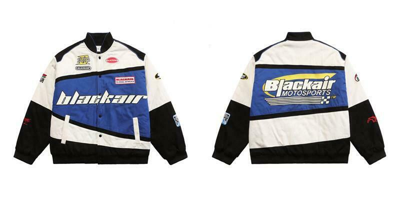 Y2K Aesthetic Black AIR Racing Jacket for Niche Women Fashion