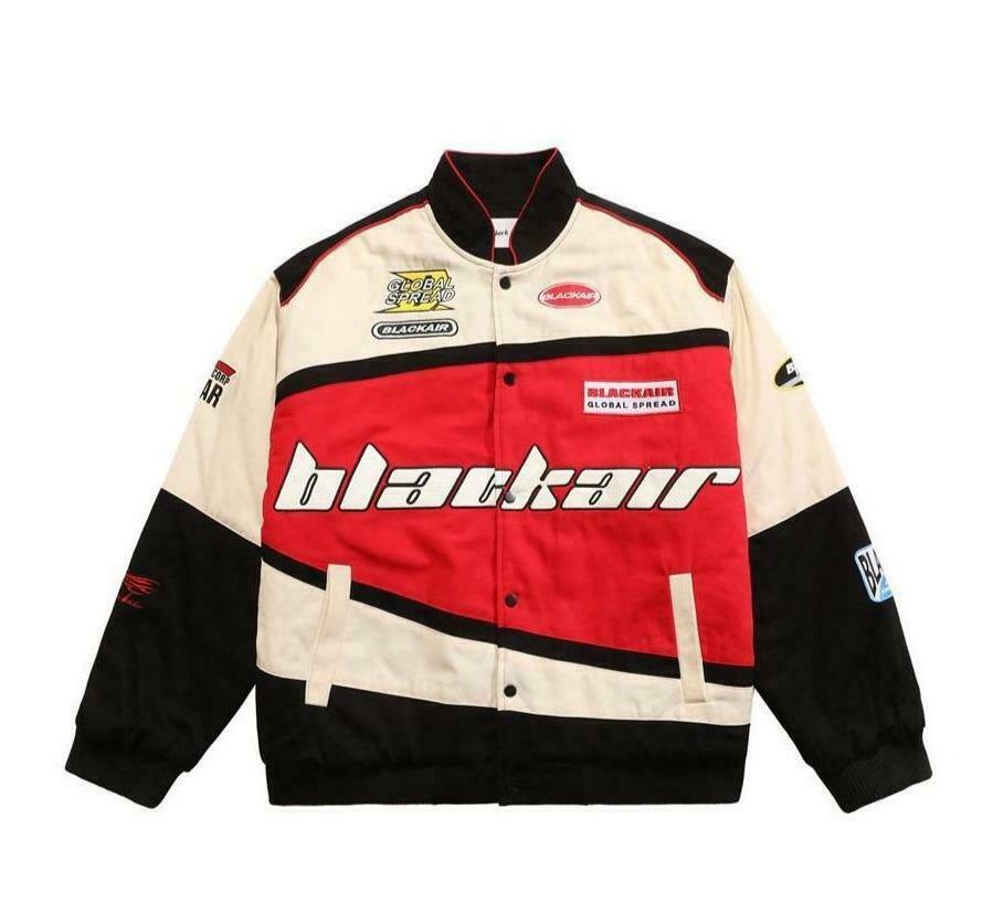 Y2K Aesthetic Black AIR Racing Jacket for Niche Women Fashion