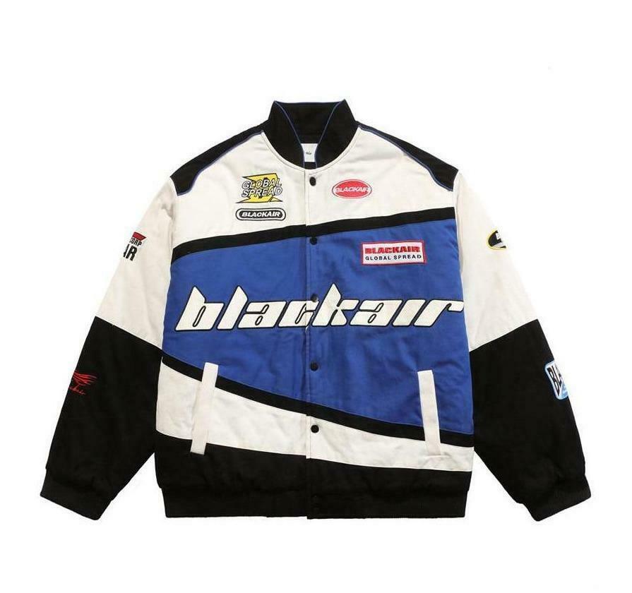 Y2K Aesthetic Black AIR Racing Jacket for Niche Women Fashion