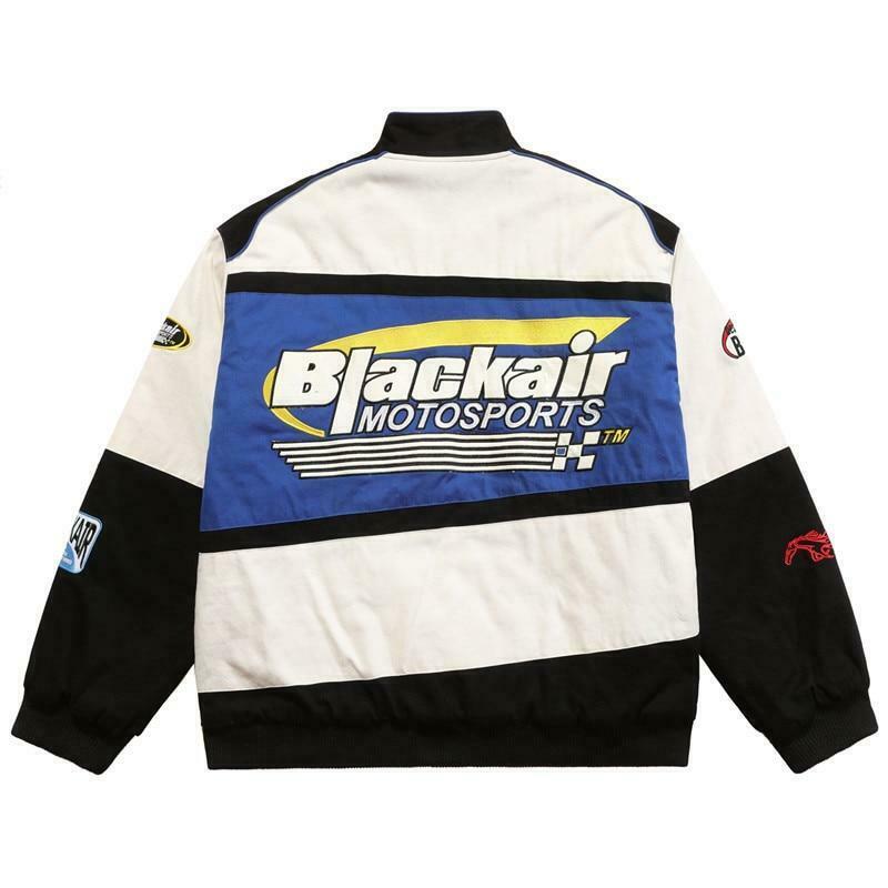 Y2K Aesthetic Black AIR Racing Jacket for Niche Women Fashion