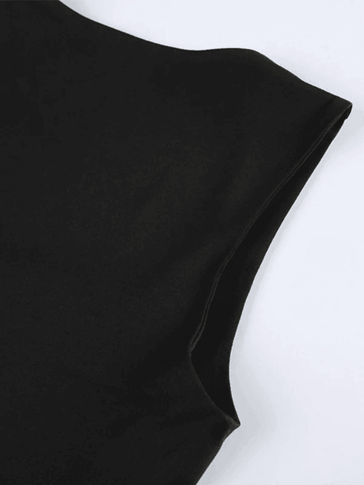 Y2K Aesthetic Black Cropped Tank Top for Women - Coquette Style Grunge Fashion