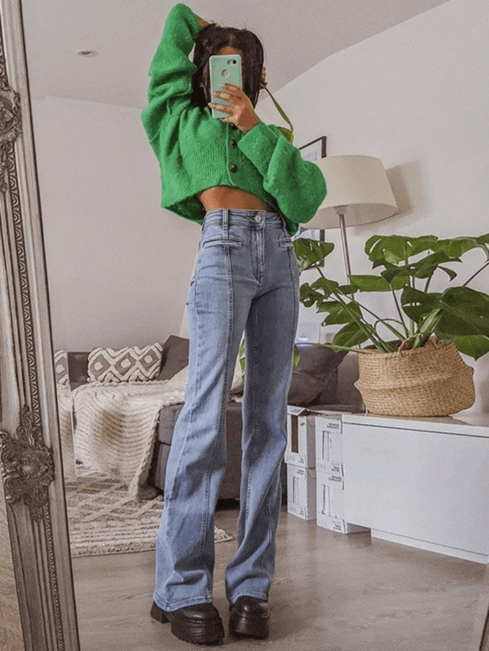 Y2K Aesthetic Black Star Patchwork Jeans - Coquette Style Grunge Fashion Women's Clothing