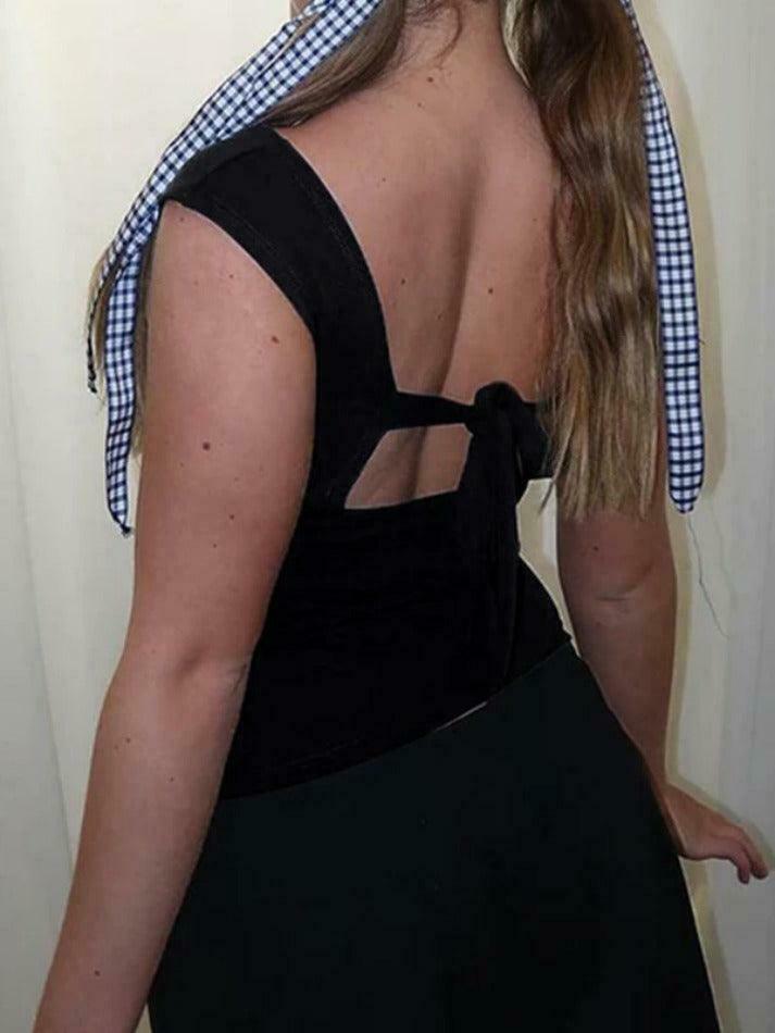 Y2K Aesthetic Black Tank Top: Coquette Grunge Fashion & Cute Tops