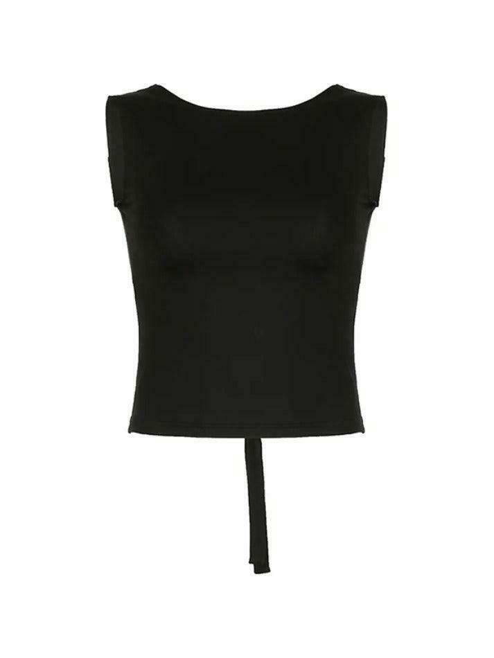 Y2K Aesthetic Black Tank Top: Coquette Grunge Fashion & Cute Tops