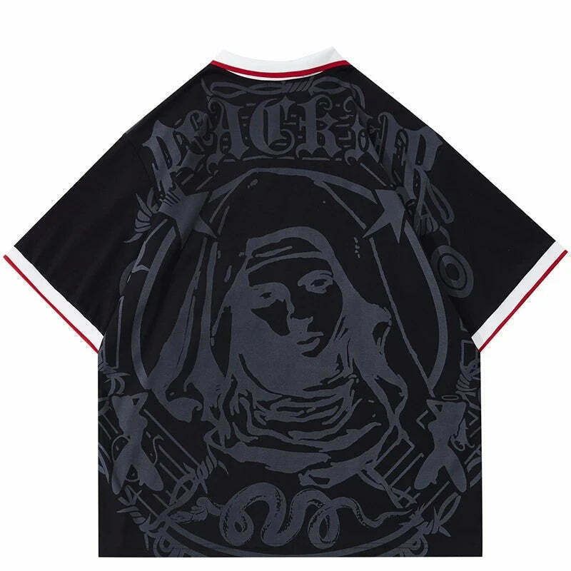 Y2K Aesthetic Blackair Sports Jersey for Niche Women Fashion