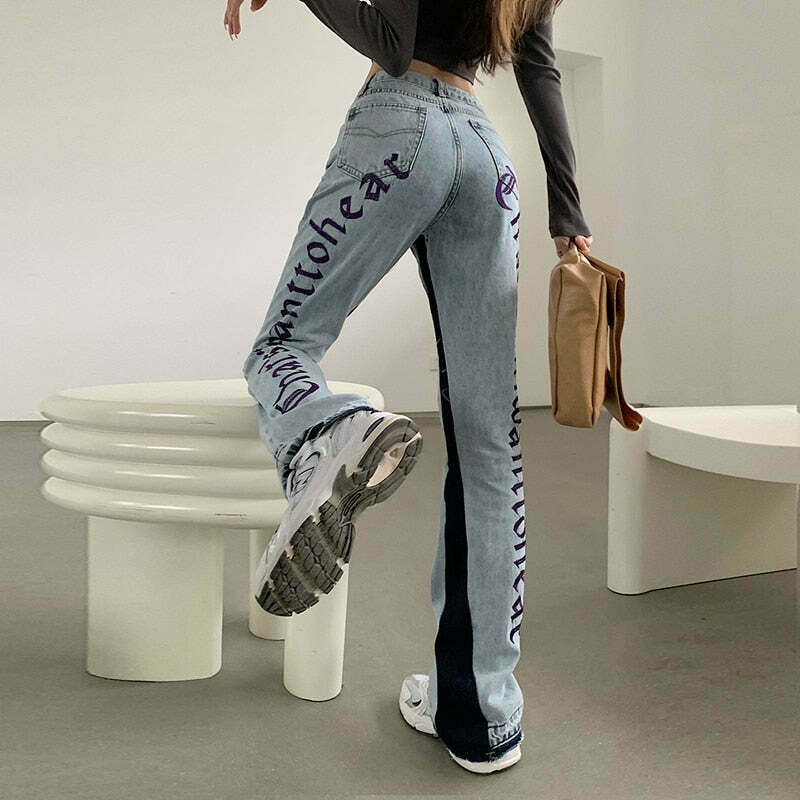 Y2K Aesthetic Blue Cargo Skirt - Coquette Style Grunge Outfit with Edgy Blue Jeans