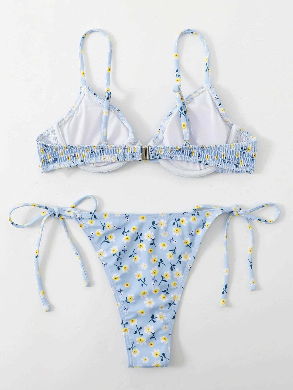 Y2K Aesthetic Blue Print Swimsuit Bikini - Women's Fashion Statement