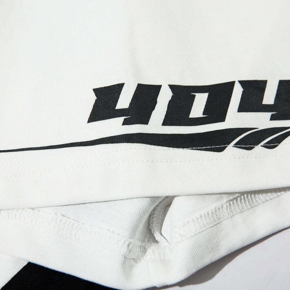 Y2K Aesthetic BOREFEND Sports Jersey with Collar - Vintage-inspired Grunge Style Women's Top