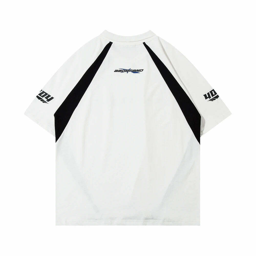 Y2K Aesthetic BOREFEND Sports Jersey with Collar - Vintage-inspired Grunge Style Women's Top