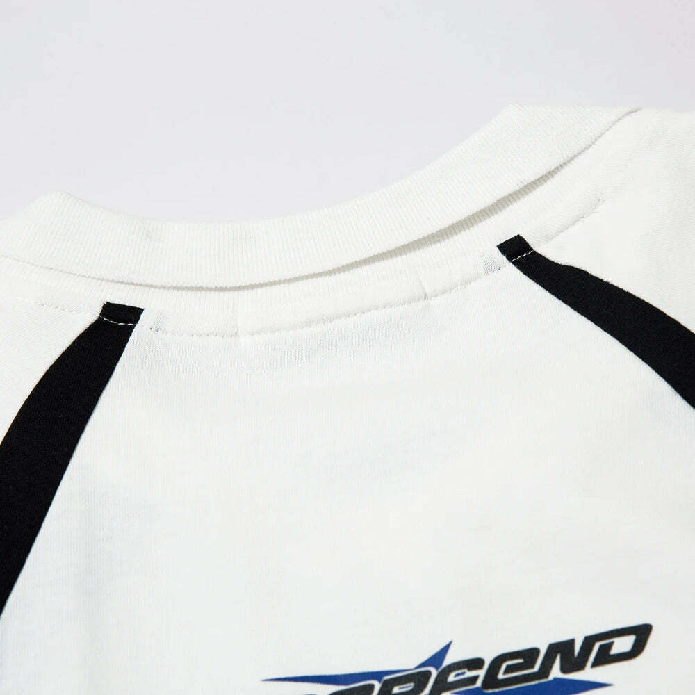 Y2K Aesthetic BOREFEND Sports Jersey with Collar - Vintage-inspired Grunge Style Women's Top