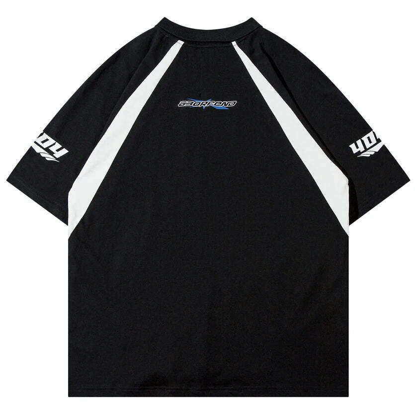 Y2K Aesthetic BOREFEND Sports Jersey with Collar - Vintage-inspired Grunge Style Women's Top