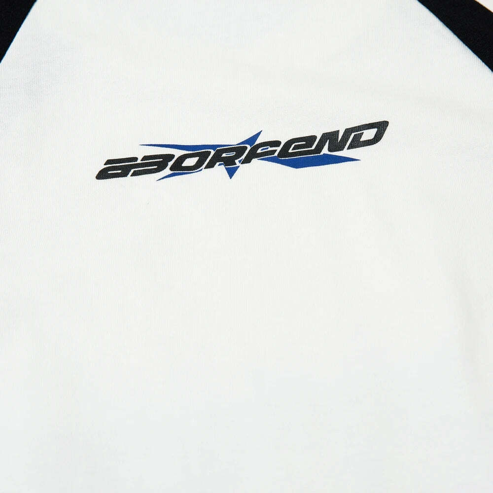 Y2K Aesthetic BOREFEND Sports Jersey with Collar - Vintage-inspired Grunge Style Women's Top