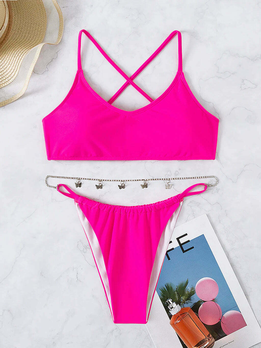 Y2K Aesthetic Butterfly Bikini Set - Sexy Women's Fashion for Niche Style Enthusiasts