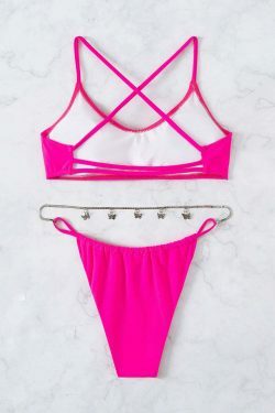 Y2K Aesthetic Butterfly Pendant Bikini: Coquette & Grunge Style Fashion Statement