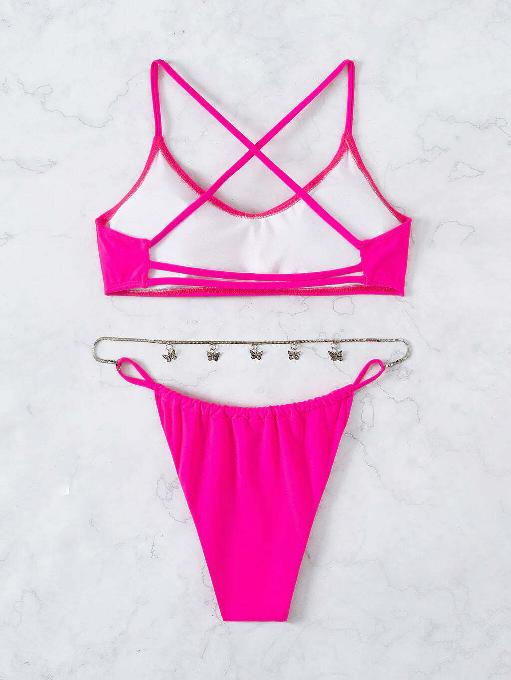 Y2K Aesthetic Butterfly Pendant Bikini: Coquette & Grunge Style Fashion Statement