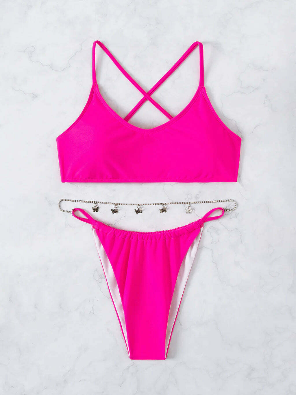 Y2K Aesthetic Butterfly Pendant Bikini: Coquette & Grunge Style Fashion Statement